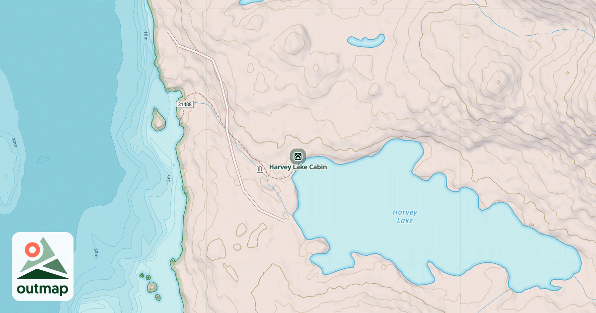 Map of Harvey Lake Cabin