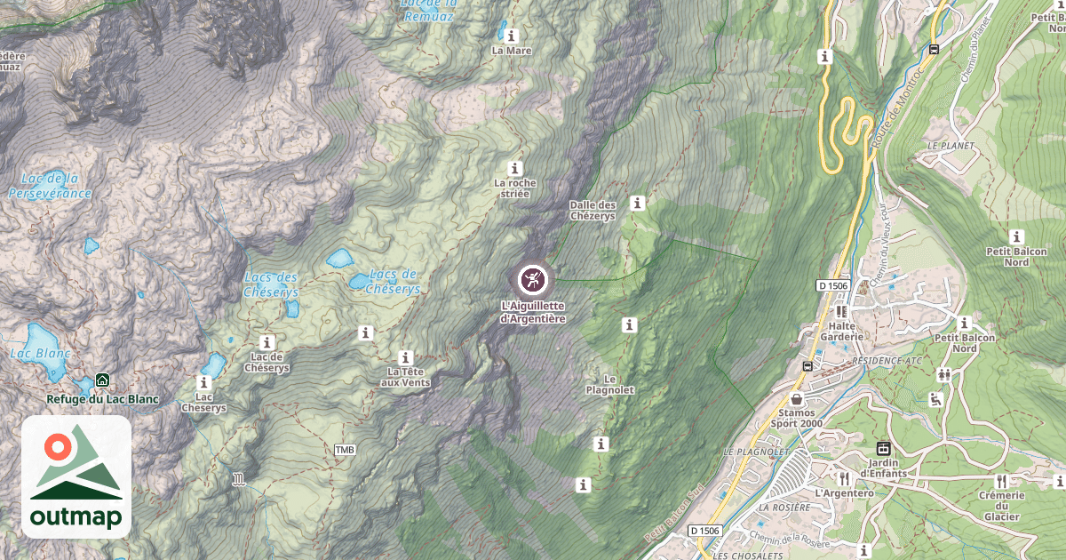 Map of L'Aiguillette d'Argentière