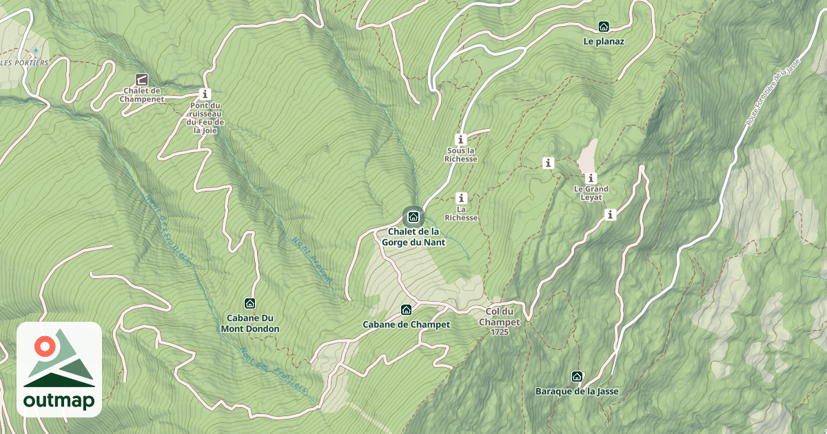 Map of Chalet de la Gorge du Nant