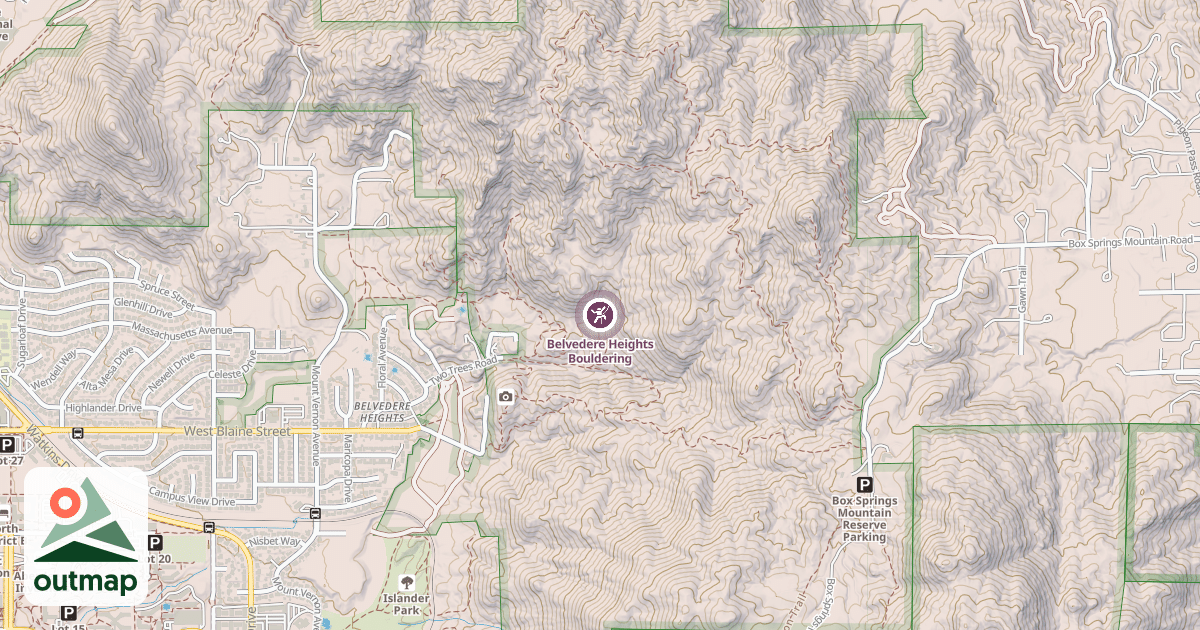 Map of Belvedere Heights Bouldering