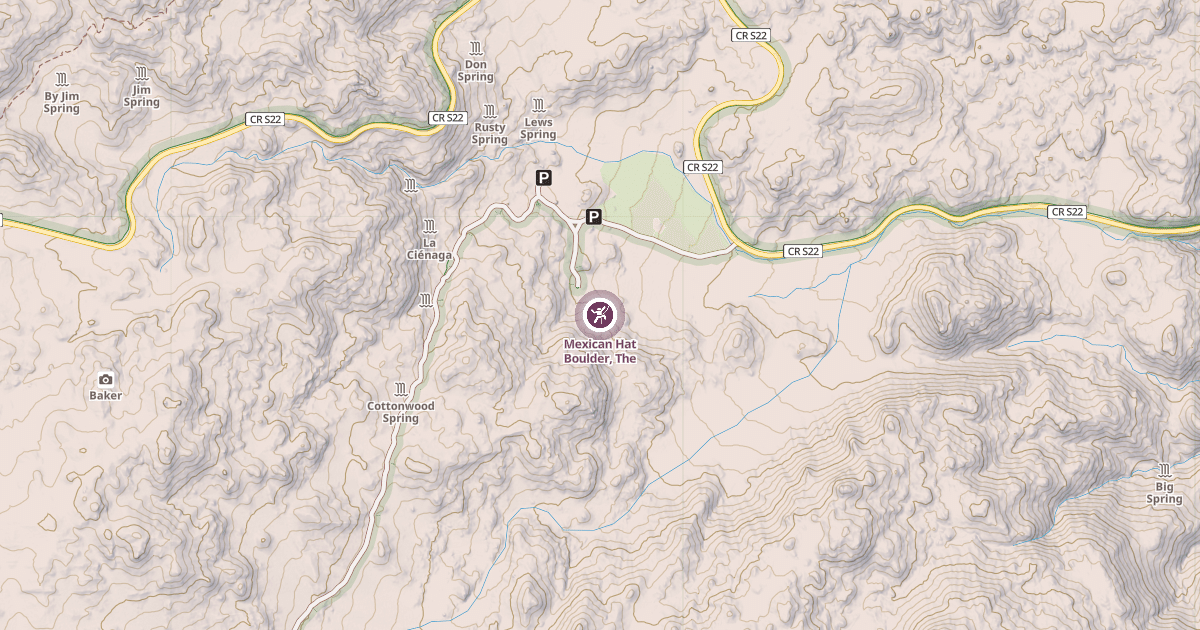 Map preview of Mexican Hat Boulder, The