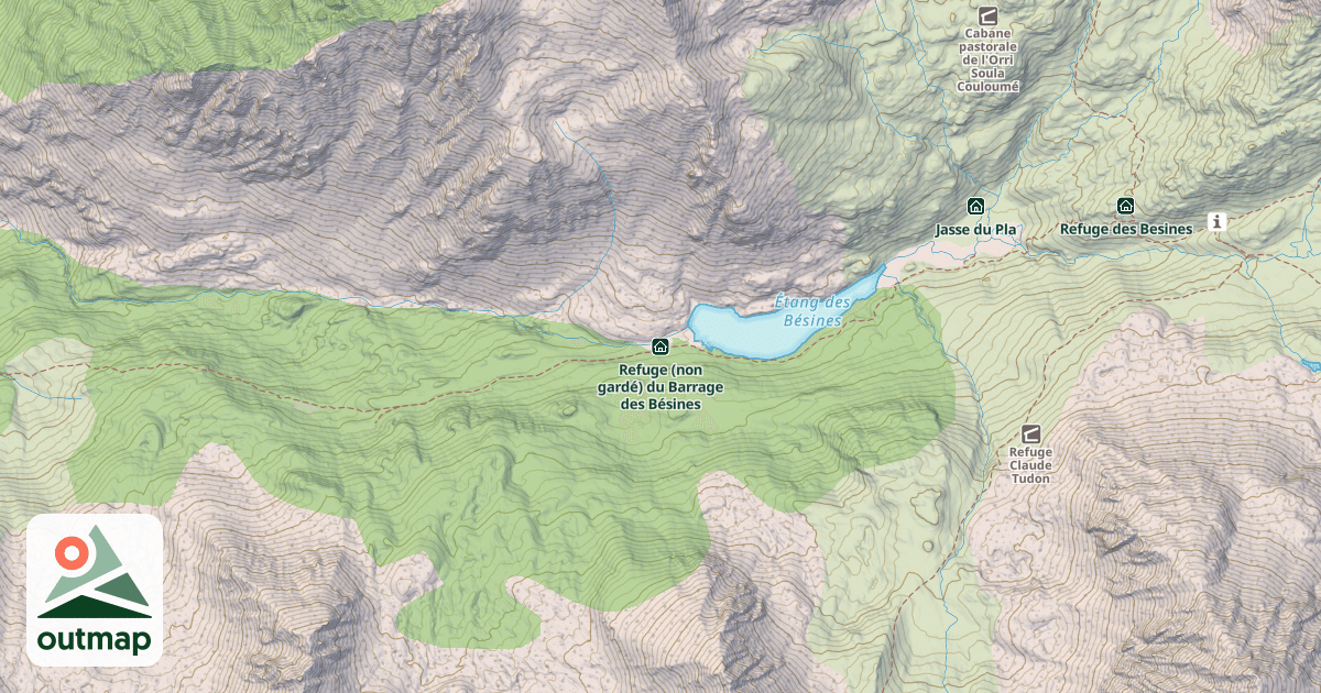 Map of Refuge (non gardé) du Barrage des Bésines