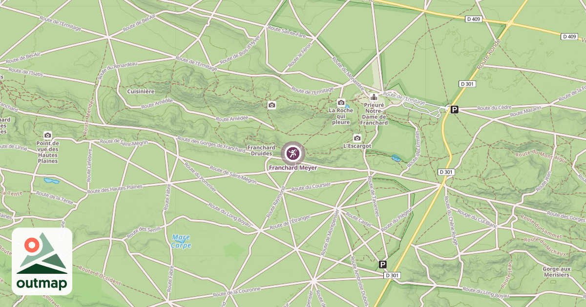 Map of Franchard Meyer