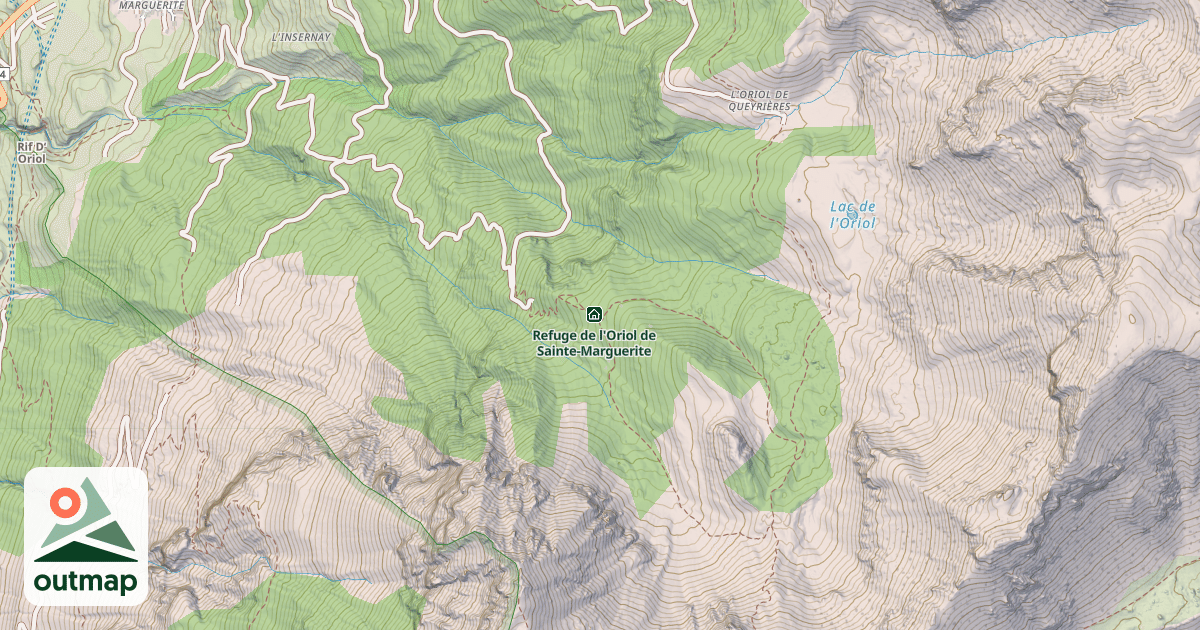 Map of Refuge de l'Oriol de Sainte-Marguerite