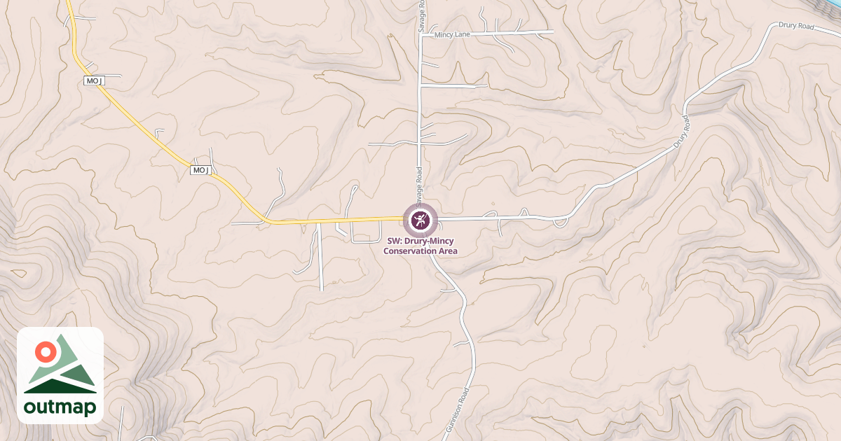 Map of SW: Drury-Mincy Conservation Area