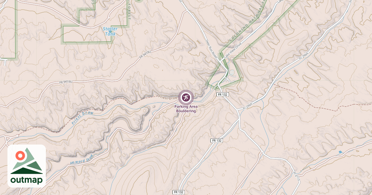 Map of Parking Area Bouldering