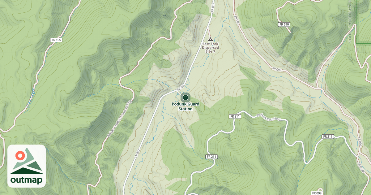 Map of Podunk Guard Station