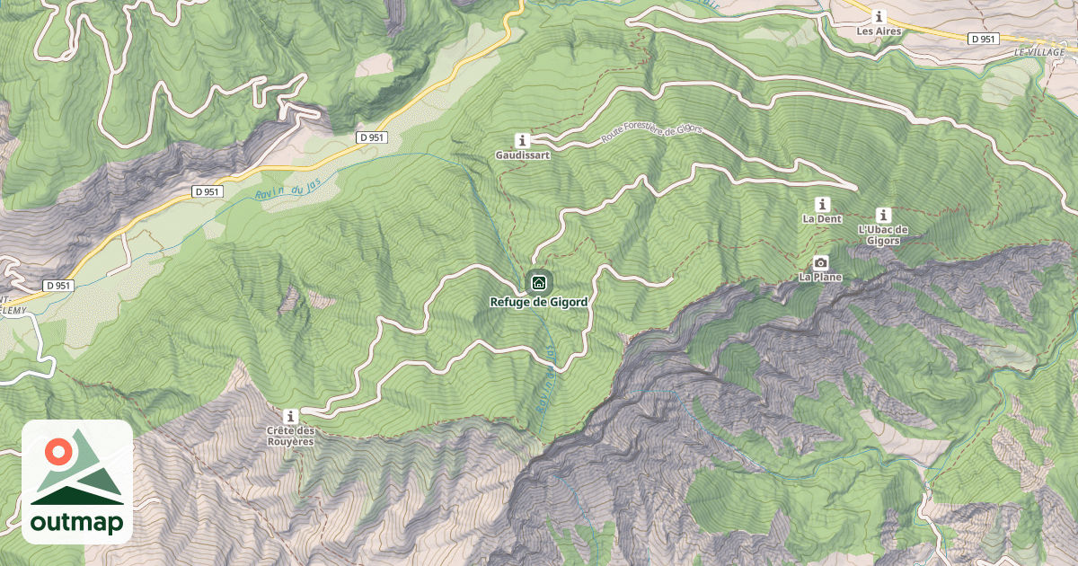Map of Refuge de Gigord