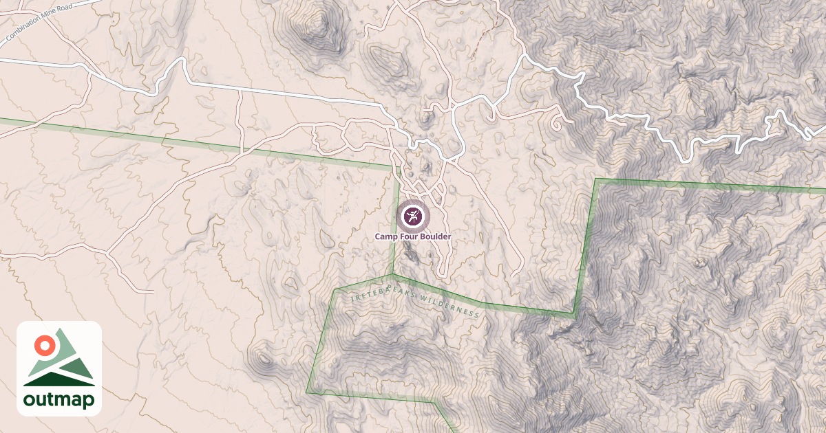 Map of Camp Four Boulder