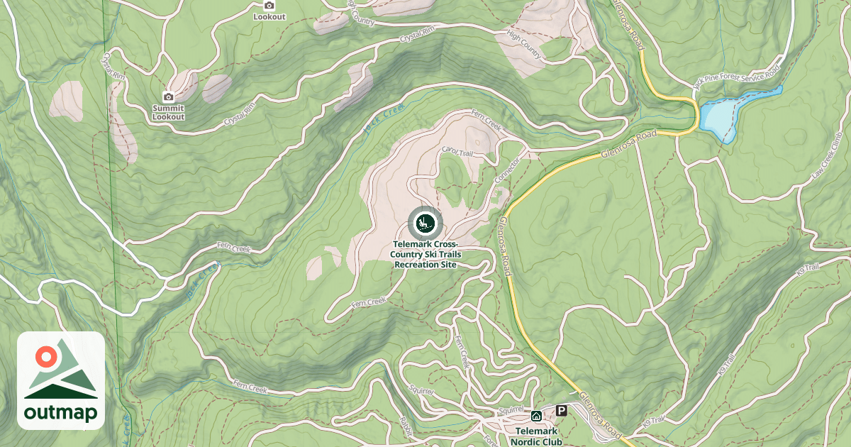 Map of Telemark Cross-Country Ski Trails Recreation Site