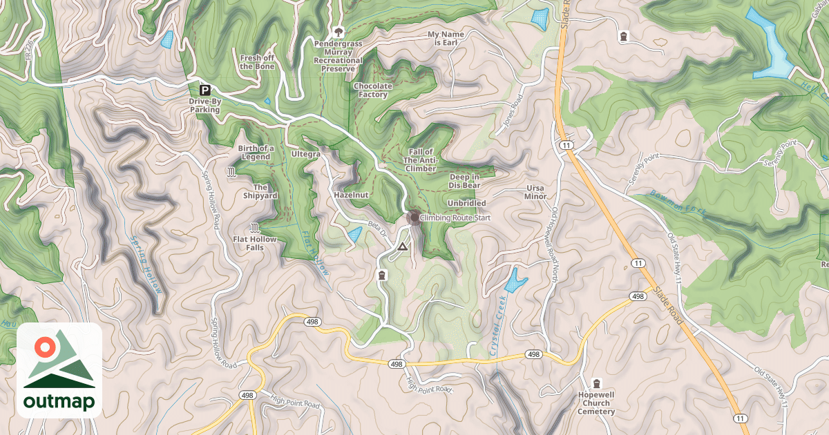 Map of Climbing Route Start