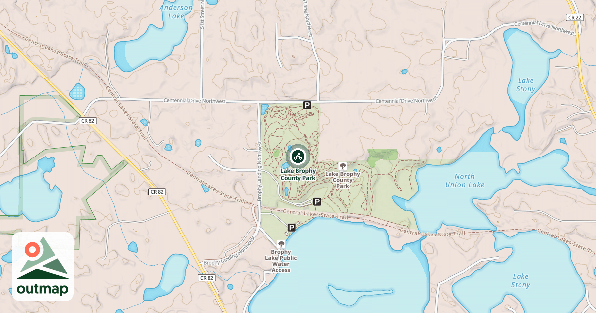 Map of Lake Brophy County Park