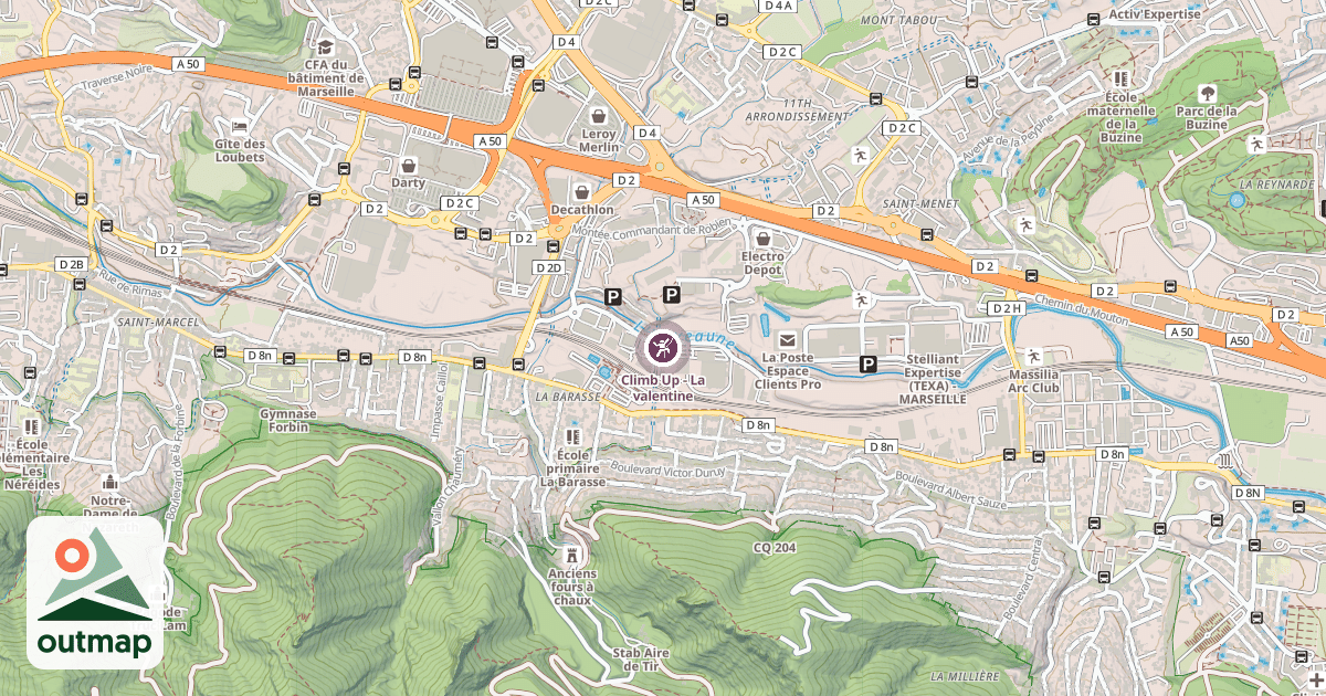 Map of Climb Up - La valentine