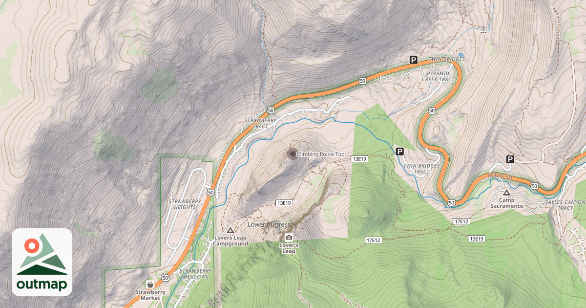 Map of Climbing Route Top