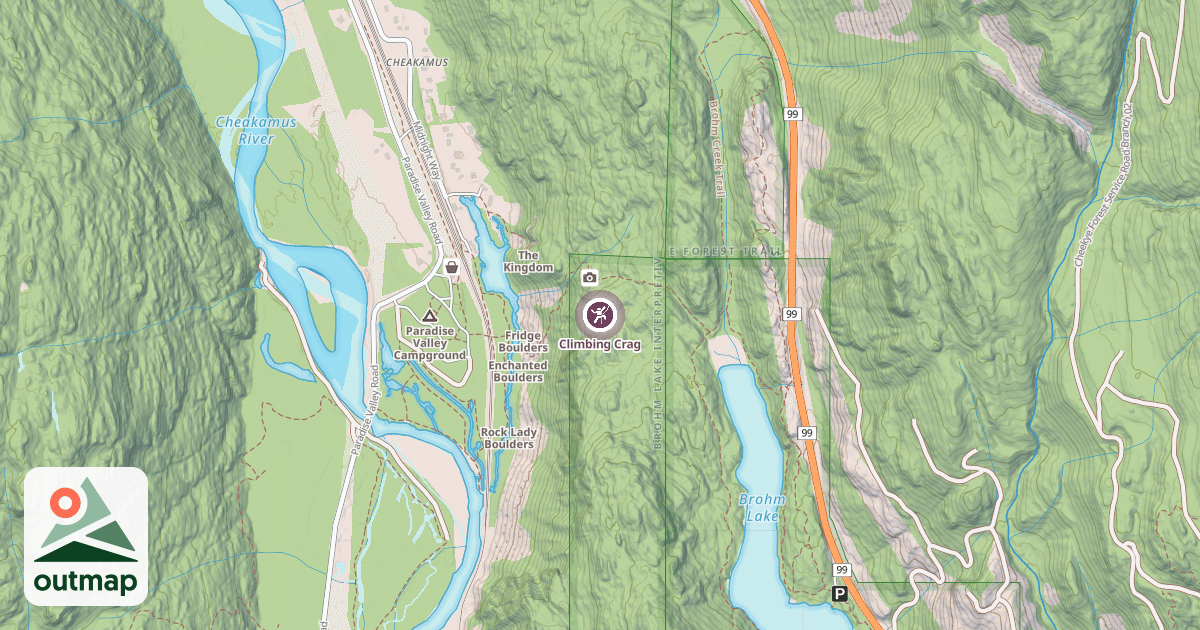 Map of Climbing Crag