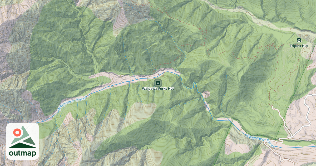 Map of Waipawa Forks Hut