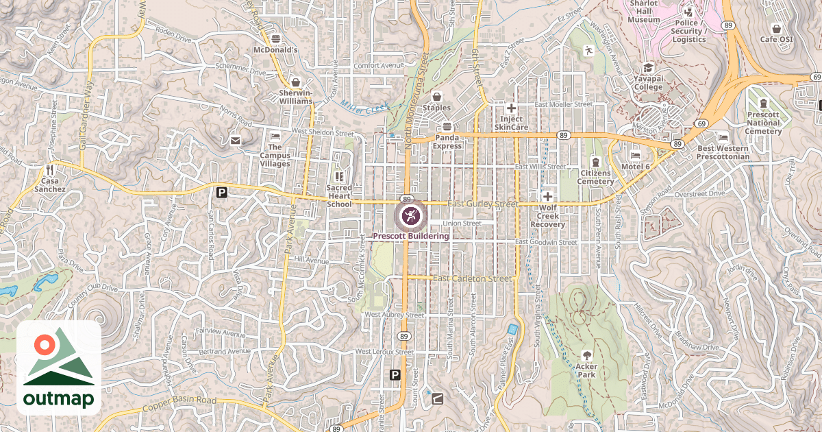 Map of Prescott Buildering