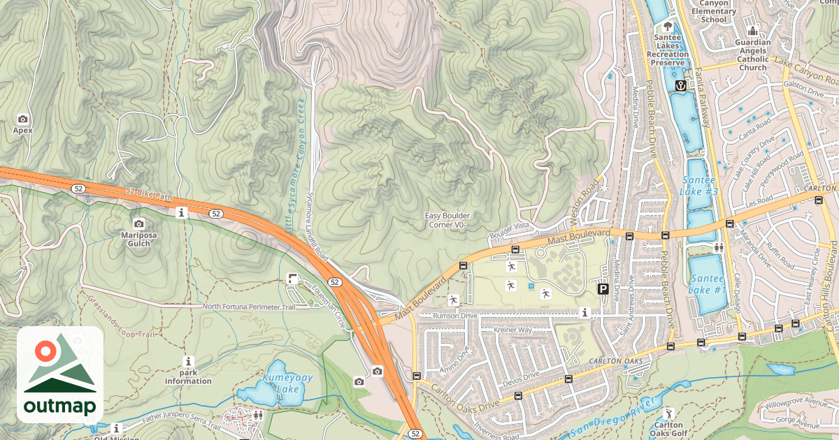 Map of Easy Boulder Corner