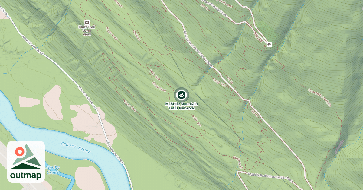 Map of McBride Mountain Trails Network