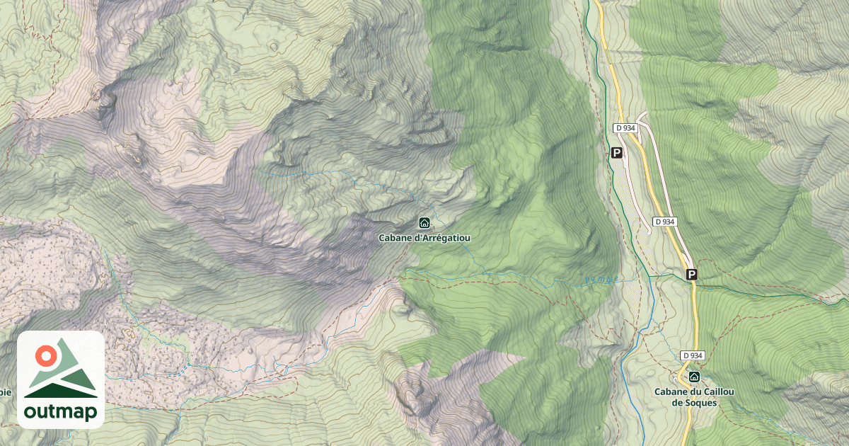 Map of Cabane d'Arrégatiou
