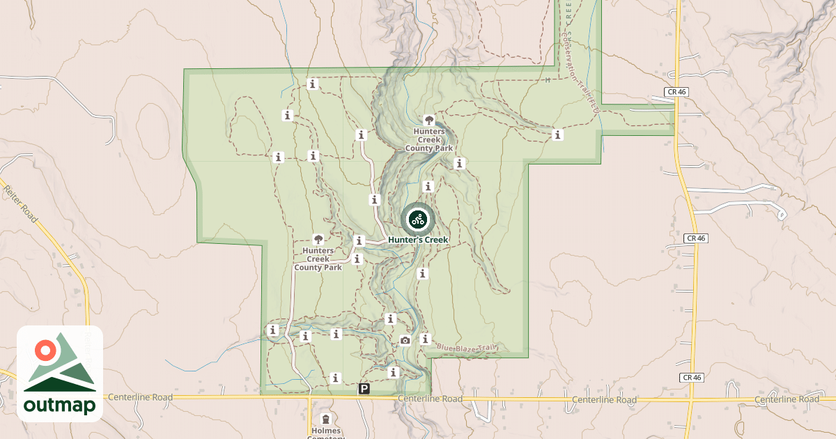 Map of Hunter's Creek