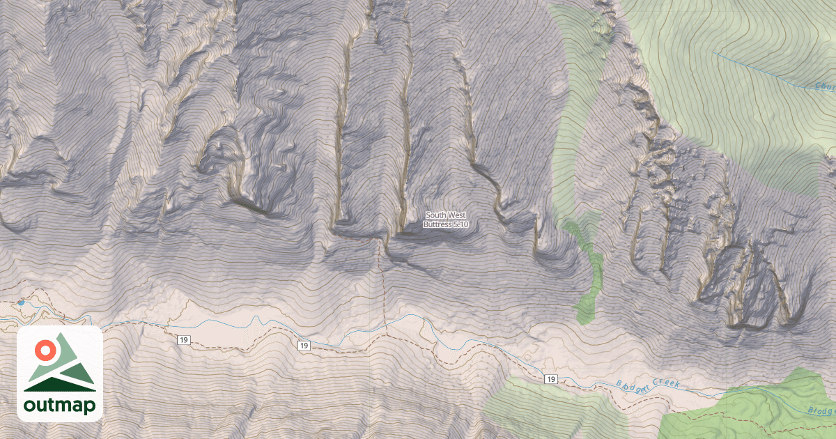 Map of South West Buttress