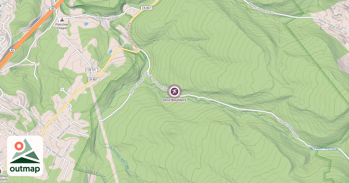 Map of Dice Boulders