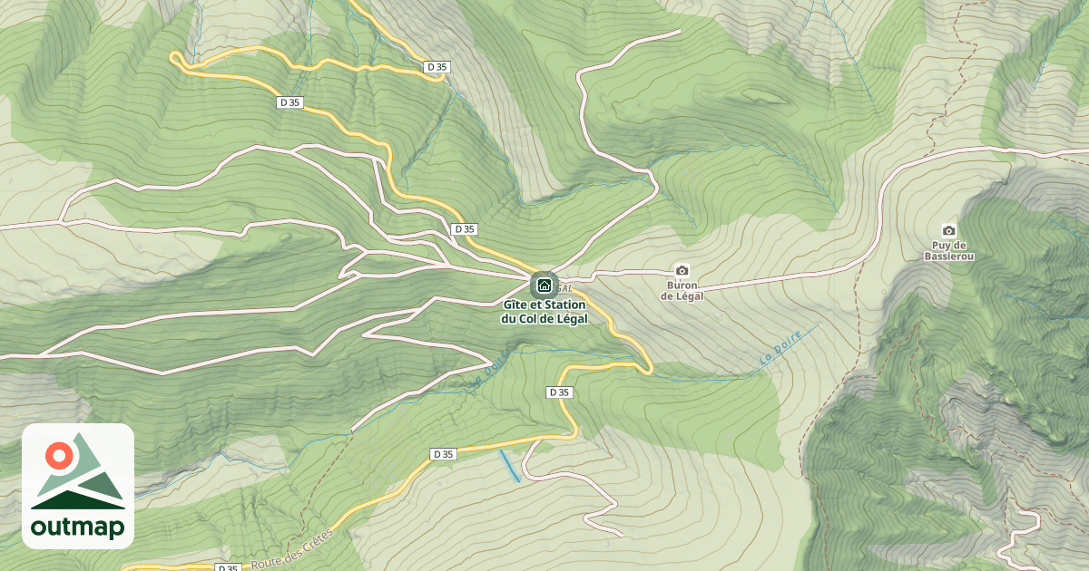Map of Gîte et Station du Col de Légal