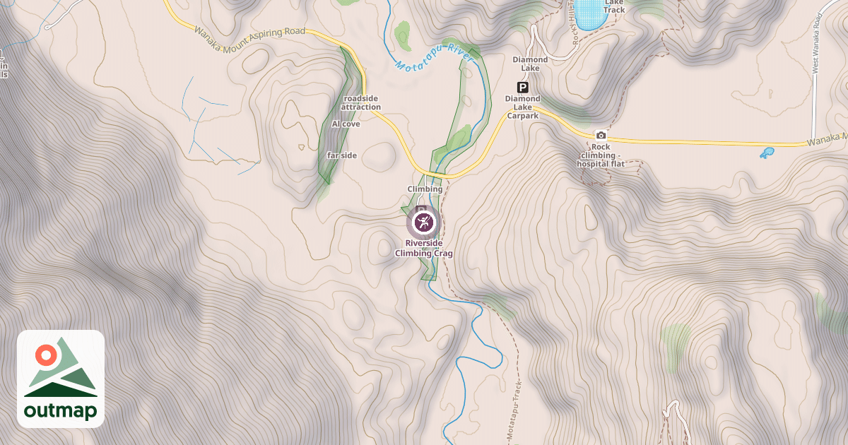 Map of Riverside Climbing Crag