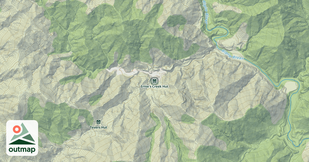 Map of Ernie's Creek Hut