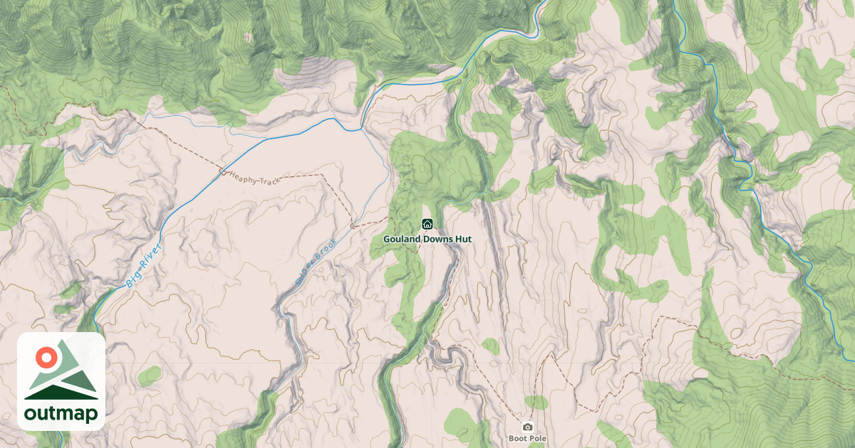 Map of Gouland Downs Hut