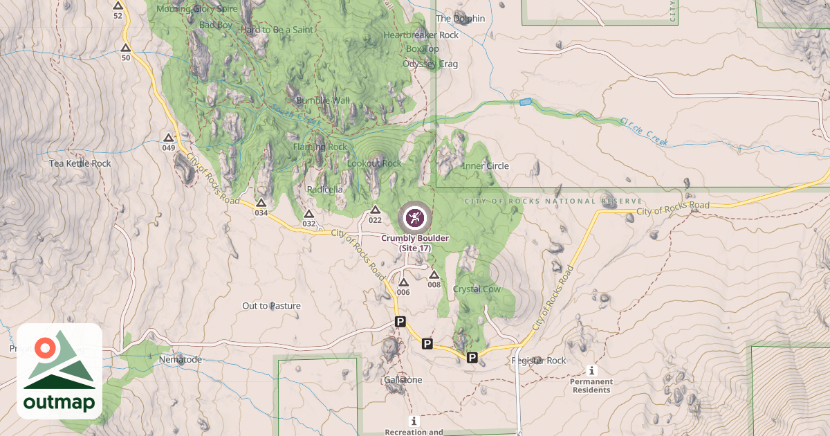 Map of Crumbly Boulder (Site 17)