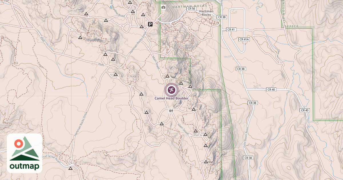 Map of Camel Head Boulder