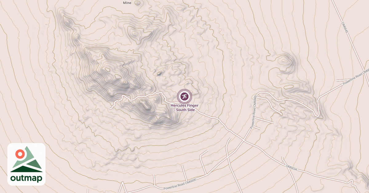 Map of Hercules Finger - South Side