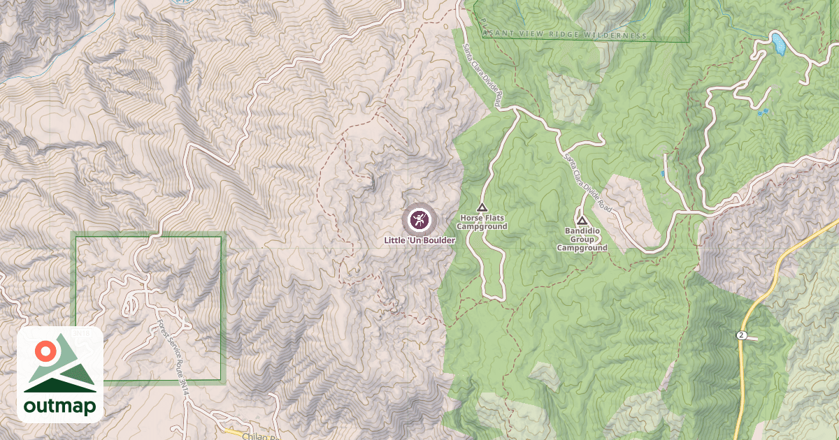 Map of Little 'Un Boulder