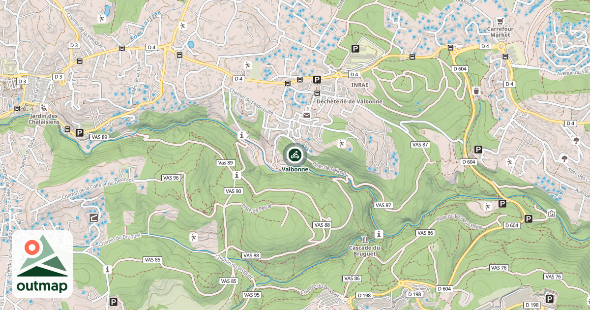 Map of Valbonne