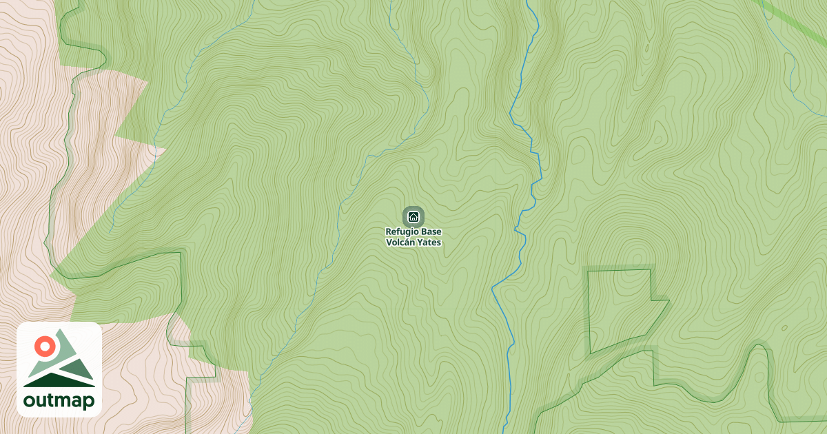 Map of Refugio Base Volcán Yates