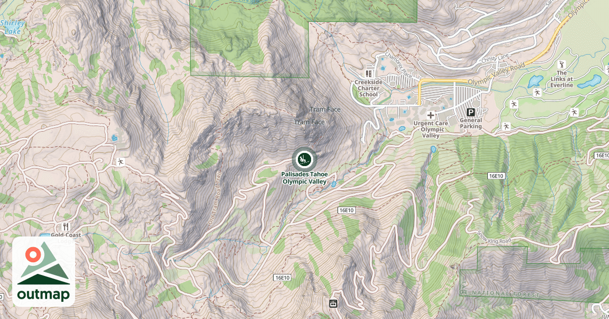 Map of Palisades Tahoe Olympic Valley