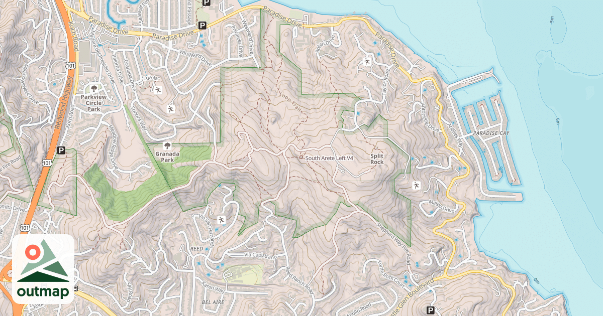 Map of South Arete Left