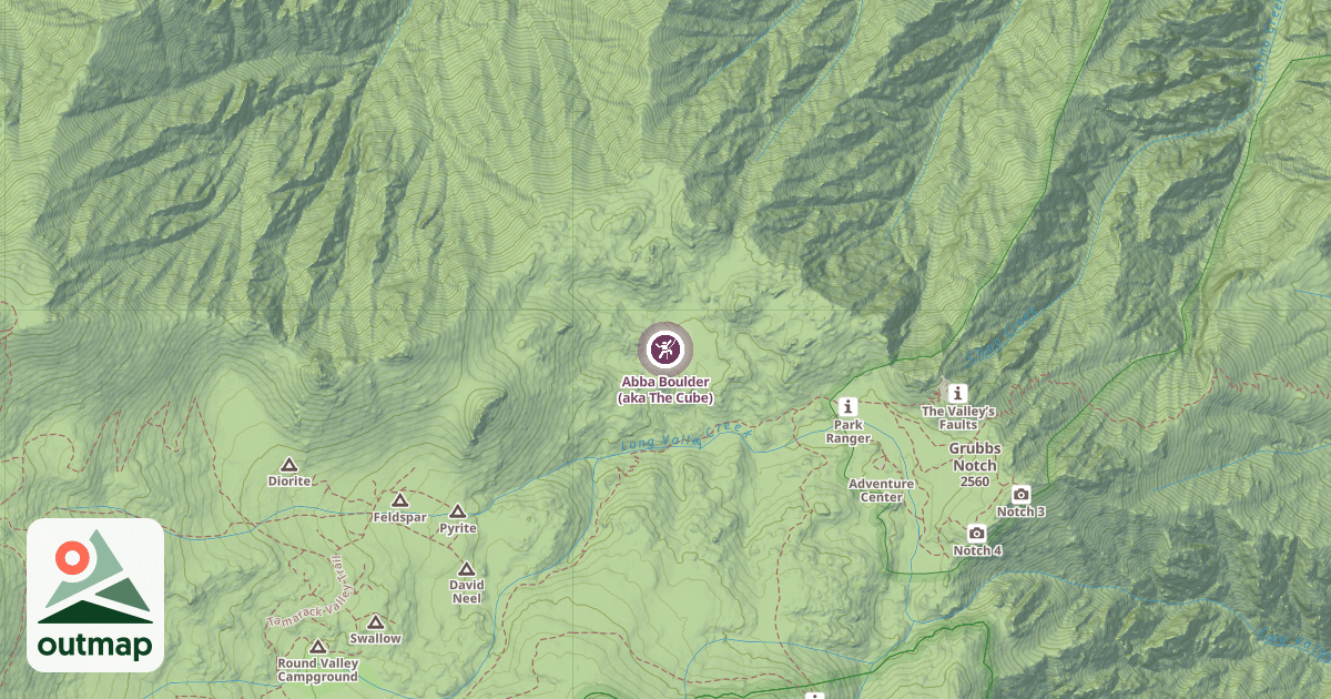 Map of Abba Boulder (aka The Cube)