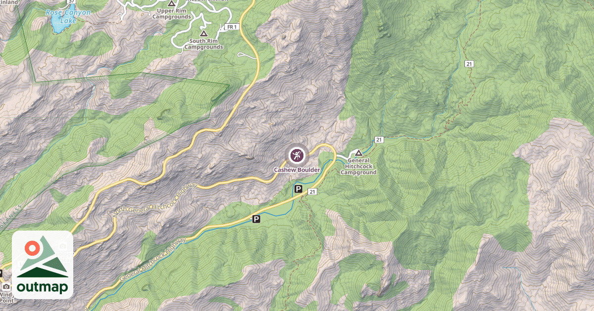 Map of Cashew Boulder