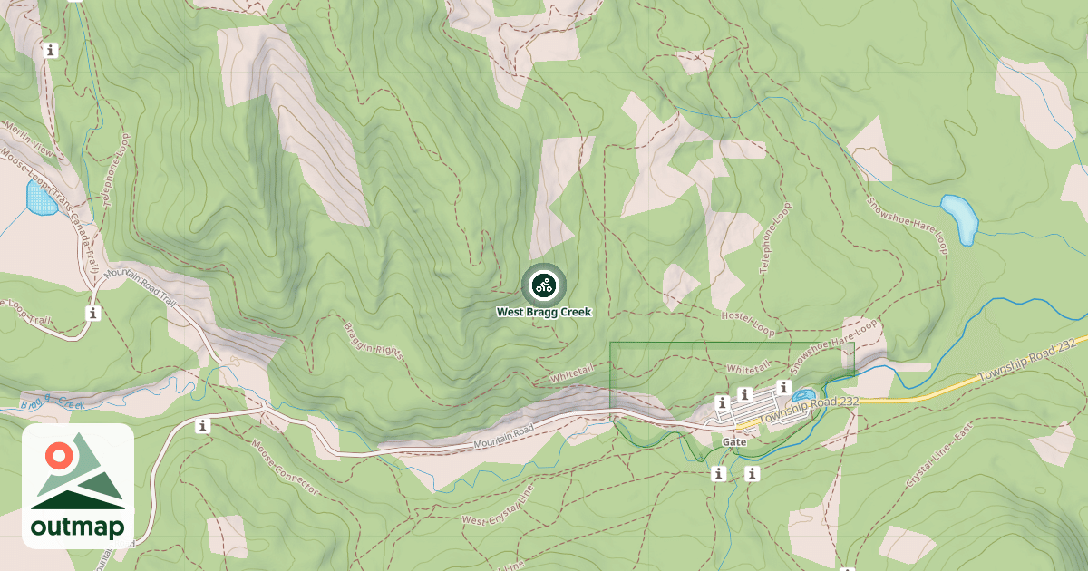 Map of West Bragg Creek