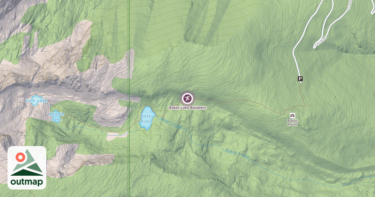 Map of Baker Lake Boulders
