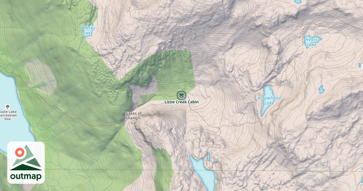 Map of Lizzie Creek Cabin