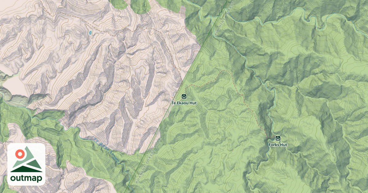 Map of Te Ekaou Hut