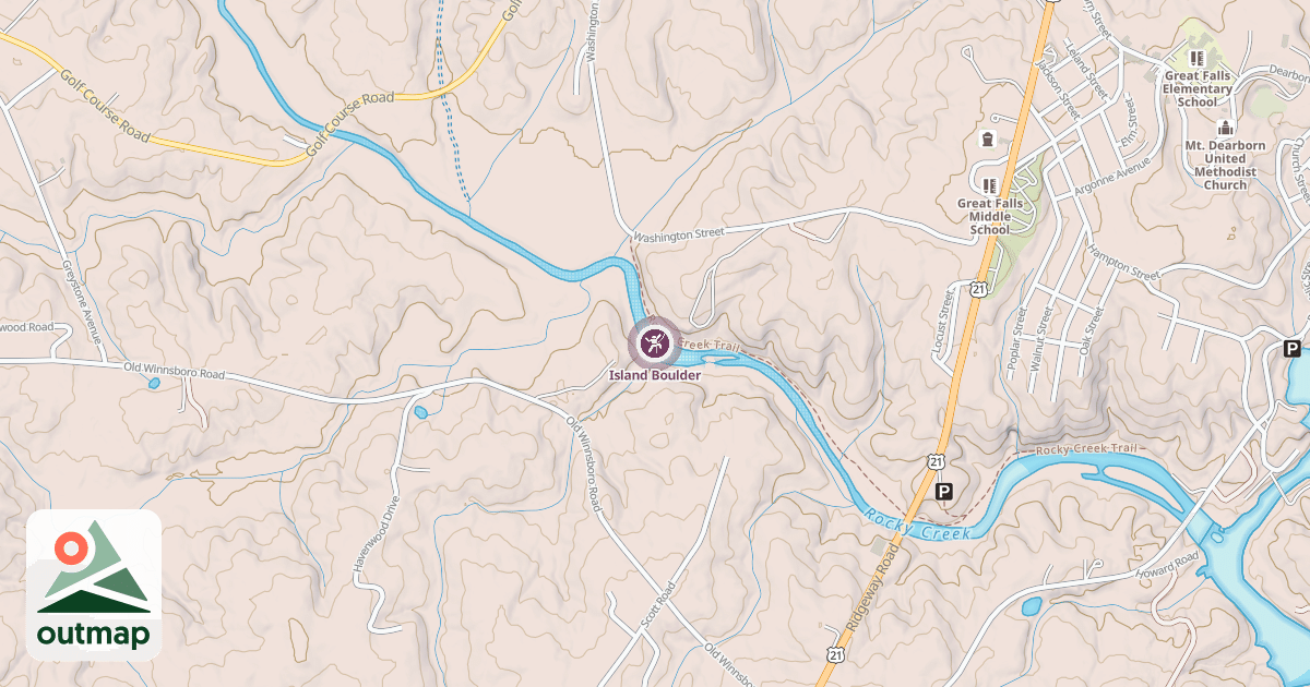 Map of Island Boulder