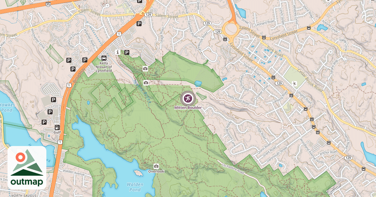 Map of Mitten Boulder
