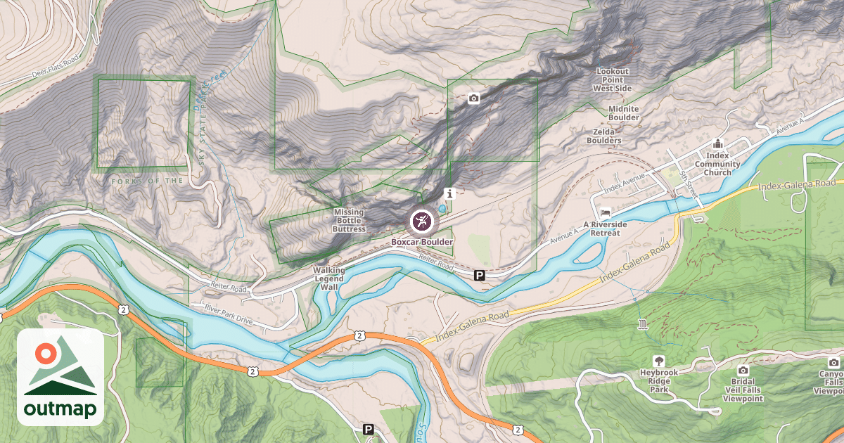 Map of Boxcar Boulder