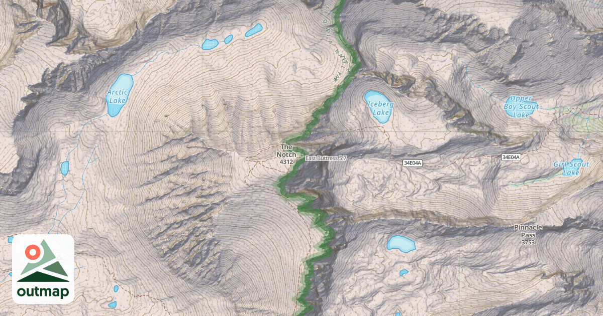 Map of East Buttress