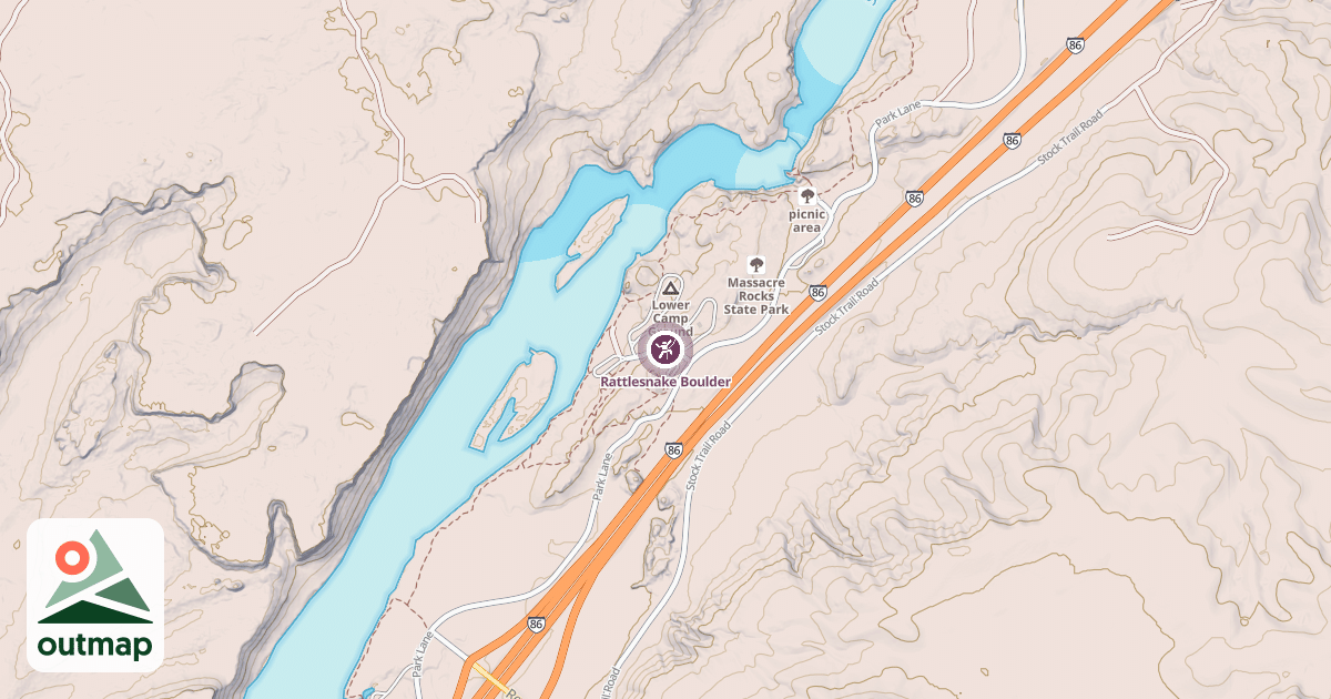 Map of Rattlesnake Boulder